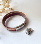 Lot de 4 bracelets manchettes Cache-cache multi-rangs messages chrétiens gravés