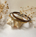Deux bracelets cuir pour couple personnalisés par  gravure