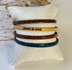 Bracelet chrétien en cuir fin personnalisable