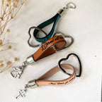 Lot de 5 Porte-clés cuir gravé parole chrétienne avec charme pendentif