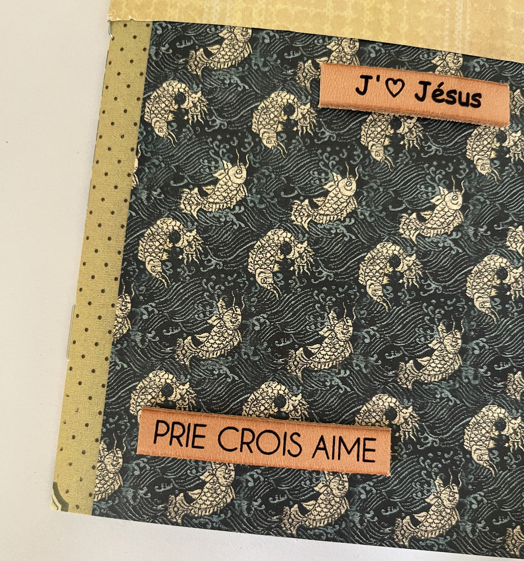 Étiquette personnalisée en cuir autocollant – gravure sur mesure de parole biblique