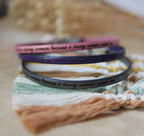 Bracelet cuir fin empilable à personnaliser fermoir aimanté