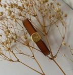 Bracelet cuir charme doré à personnaliser