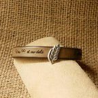 Bracelet cuir décoré d'un poussoir argenté épi de blé