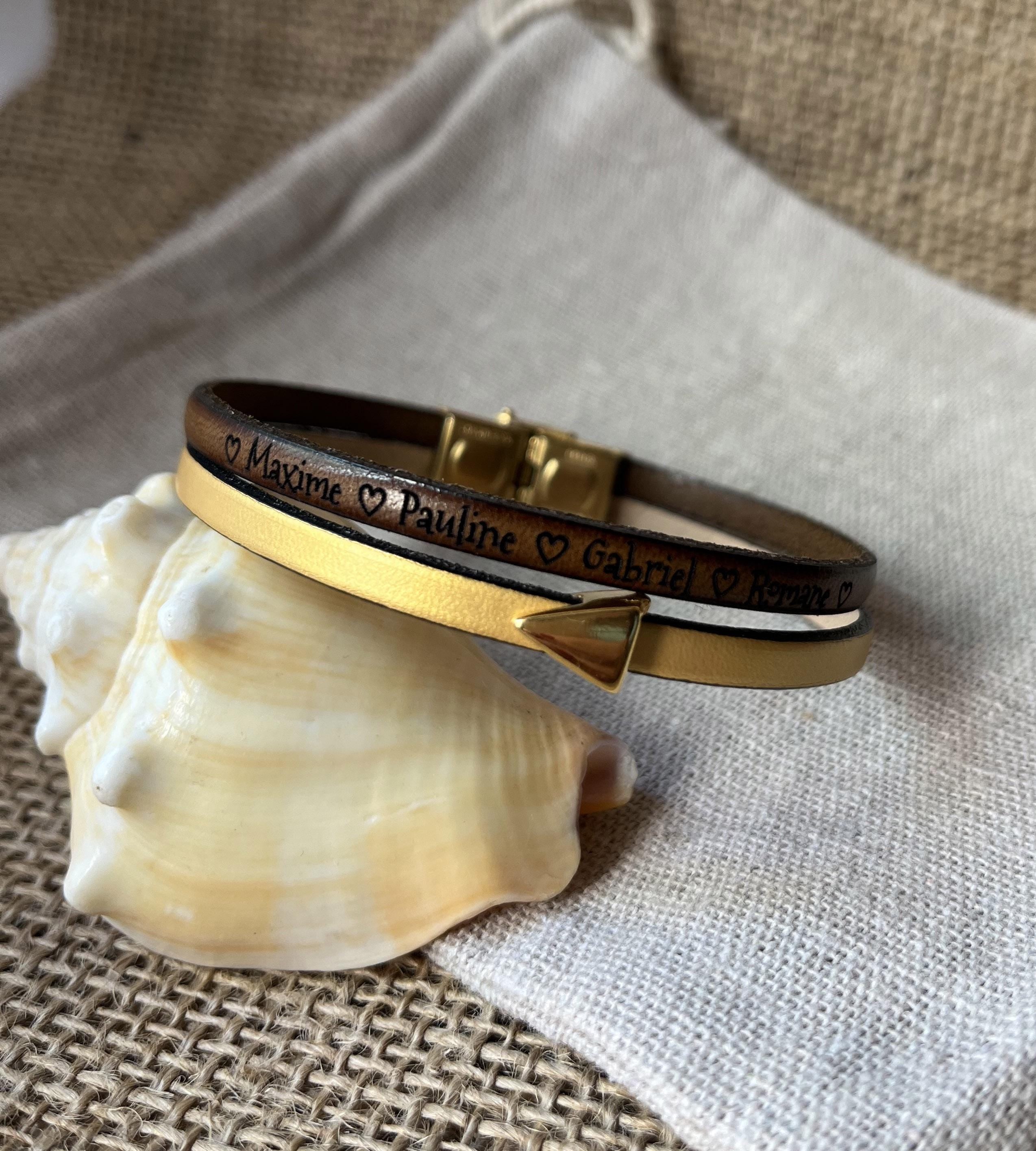 Bracelet Synergie duo de cuirs fins au charme doré