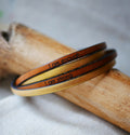 Bracelet mixte 2 cuirs en 2 tours de poignet à personnaliser par gravure
