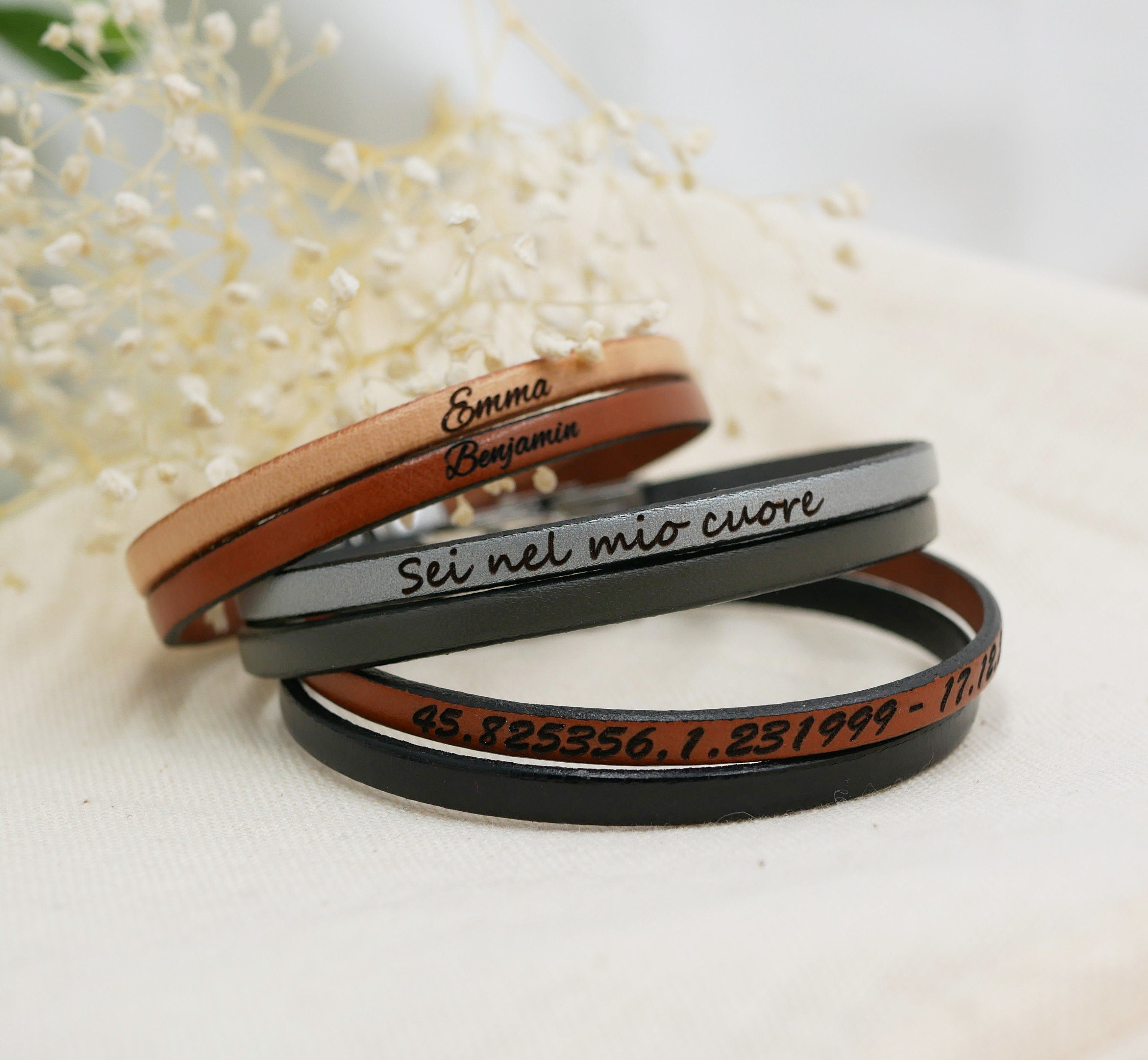 Bracelet Synergie duo de cuir à personnaliser