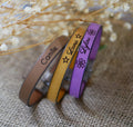 Bracelet Symbiose pour femme en cuir personnalisable par gravure