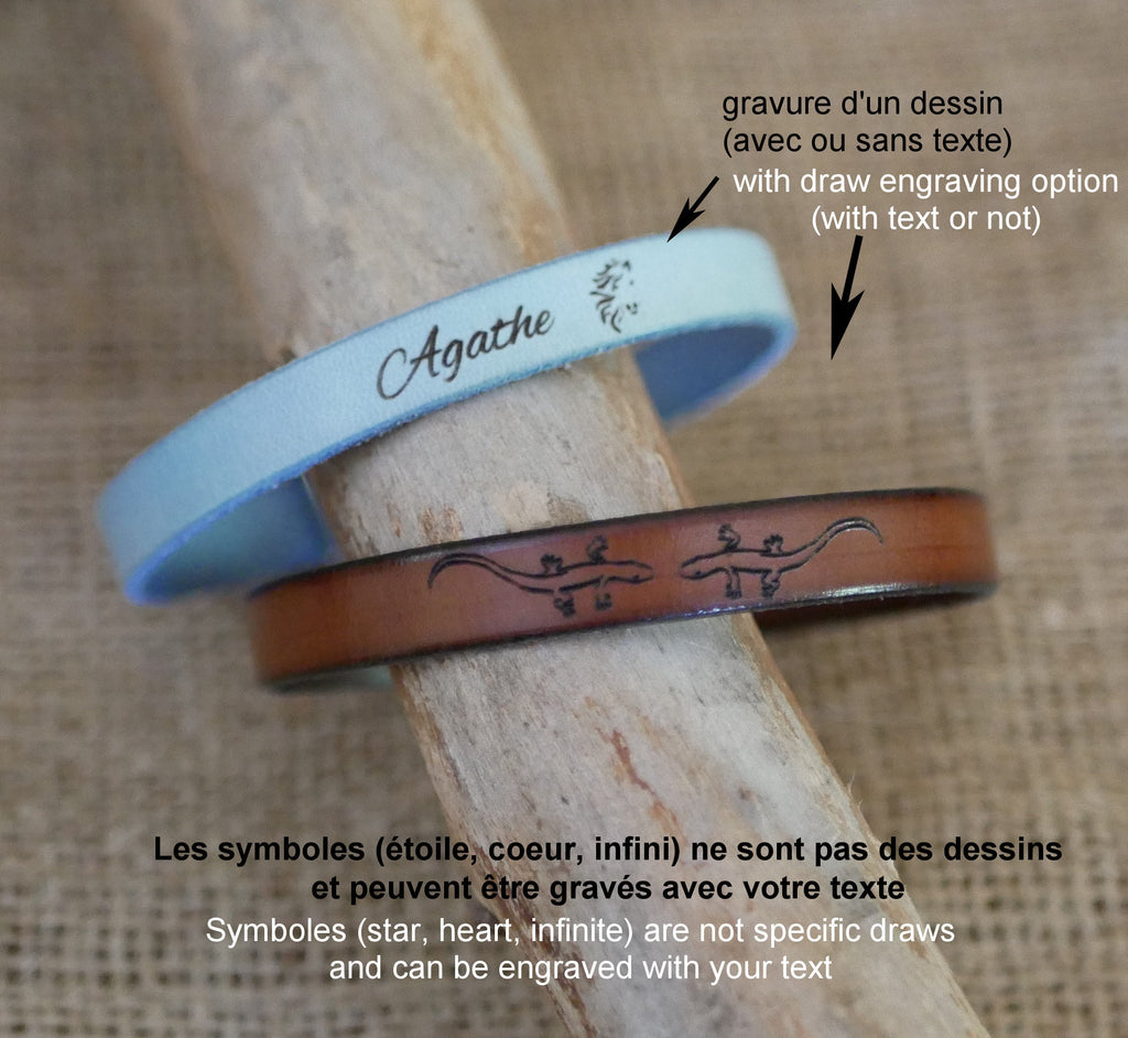 Bracelet femme fermoir doré  personnalisé par gravure en 27 couleurs