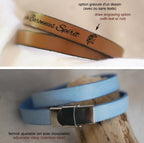 Bracelet mixte triple tour de cuir bohème - gravure personnalisée