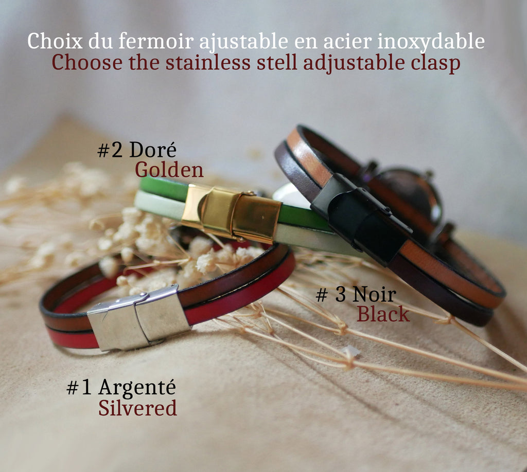 Montre femme vintage bracelet aux 2 cuirs personnalisable