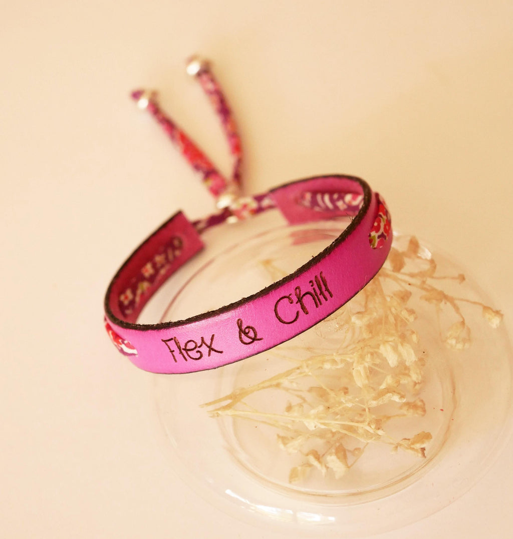 Bracelet Liberty et cuir à personnaliser