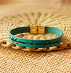 Bracelet femme fermoir doré  personnalisé par gravure en 27 couleurs