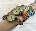 montre femme cuir double tour artisanal à personnaliser et graver