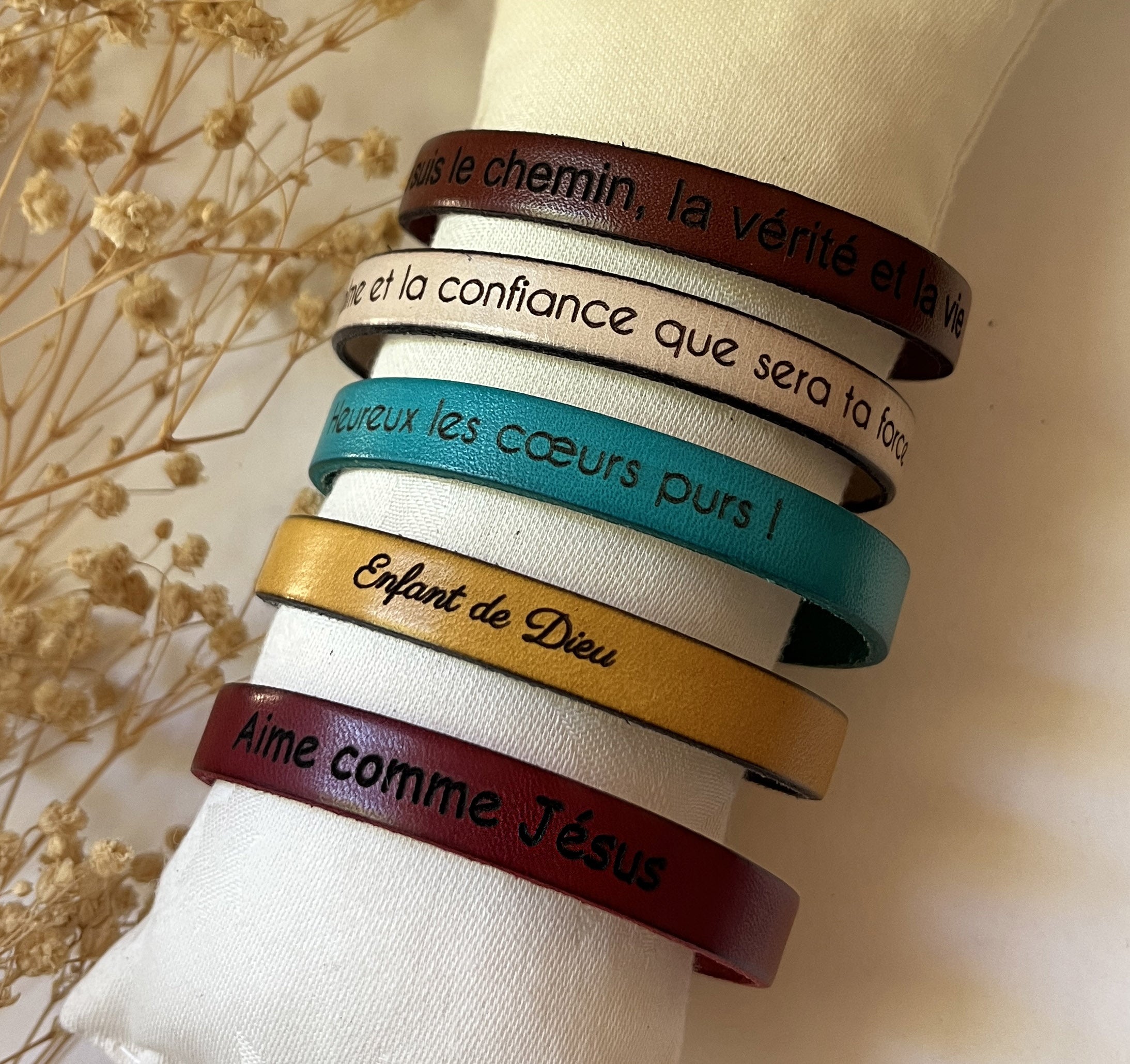 bracelet chrétien homme gravé