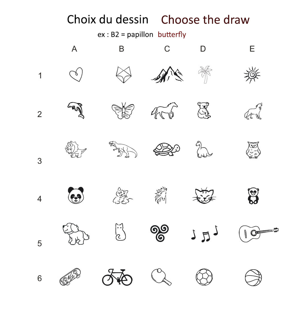 Bracelet enfant en cuir personnalisé et gravé avec prénom et dessins