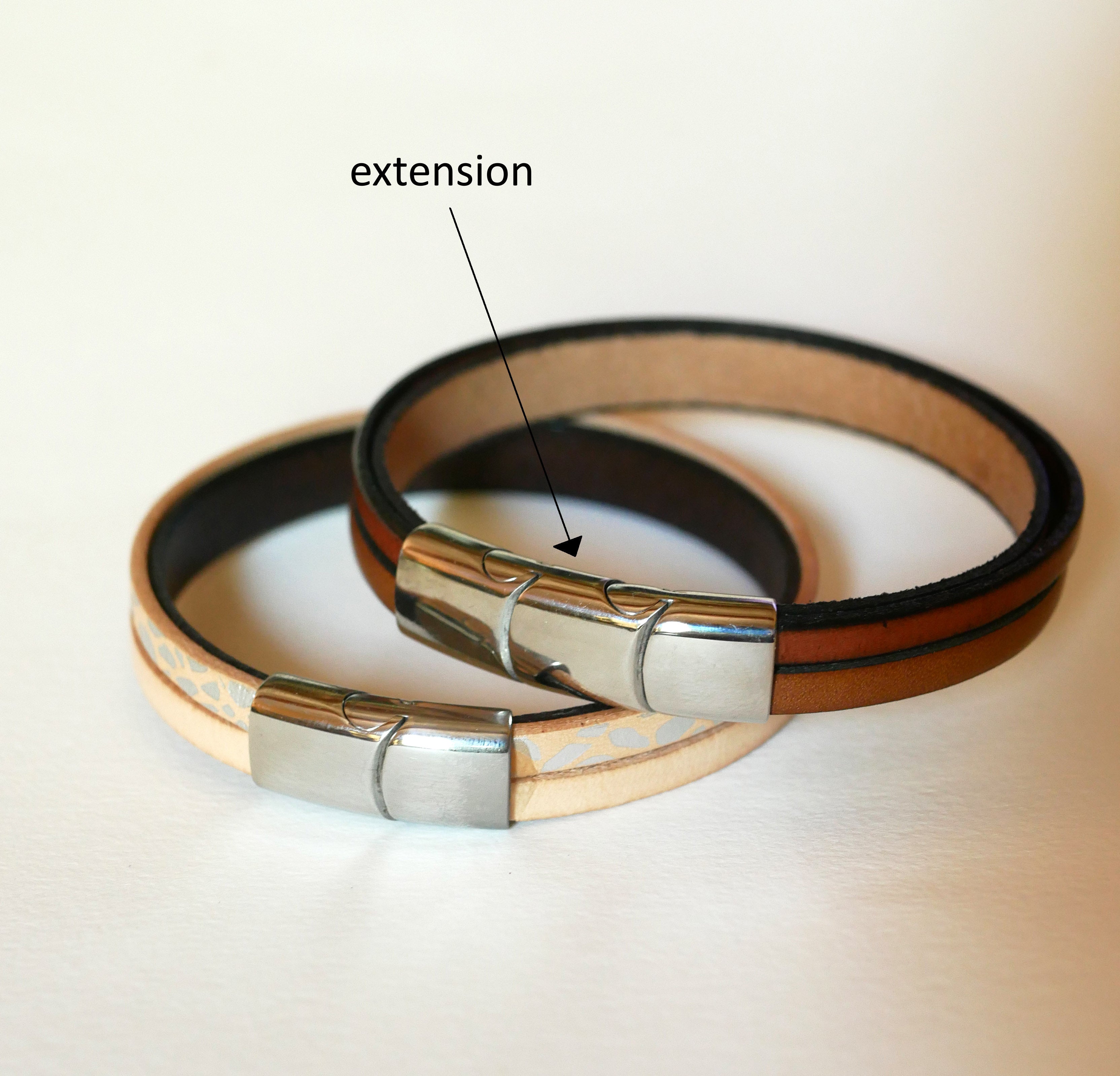 Bracelet cuir doublé fauve pièce centrale tressée métallisé