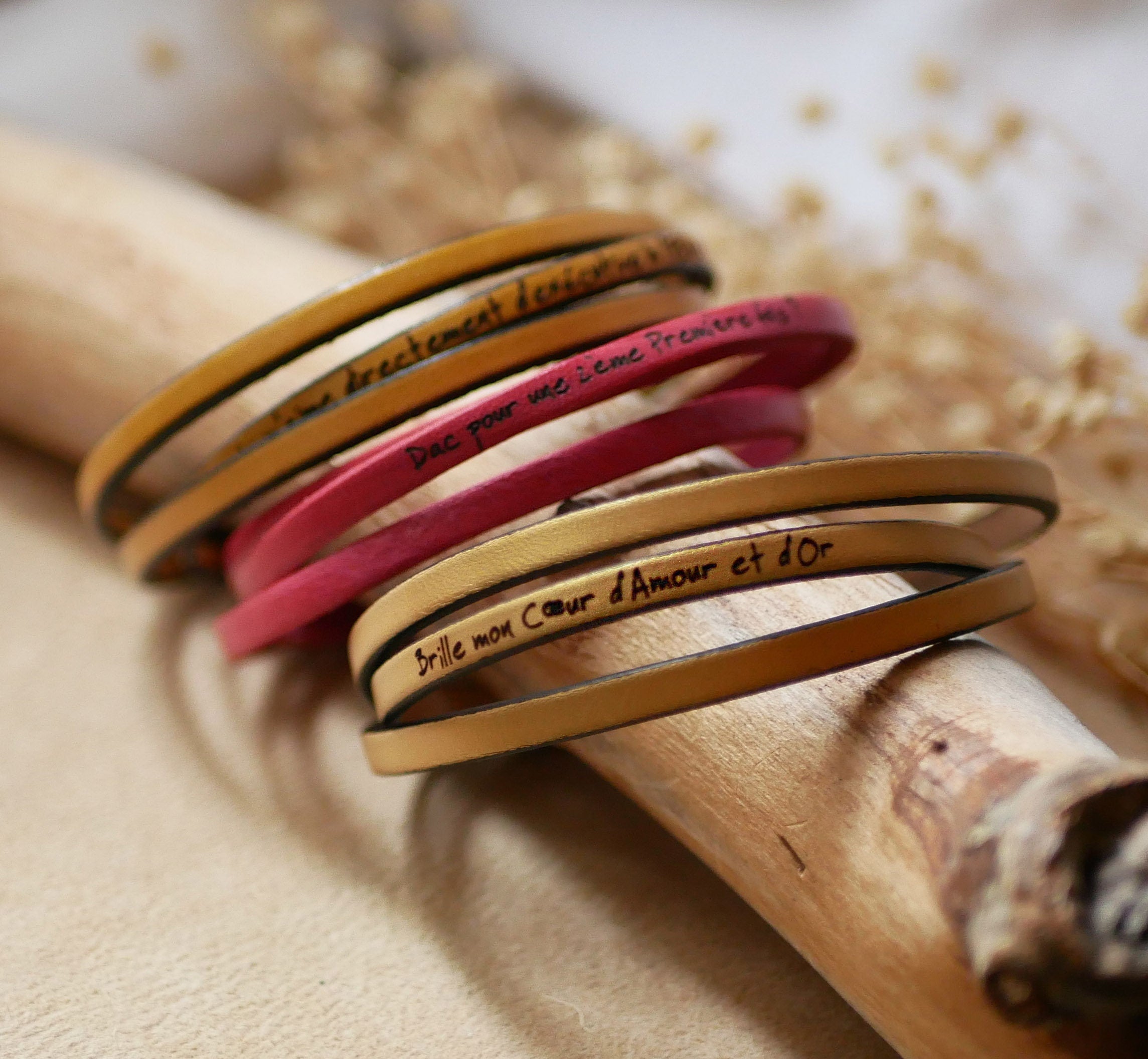 Bracelet mixte cuir multi tours à personnaliser