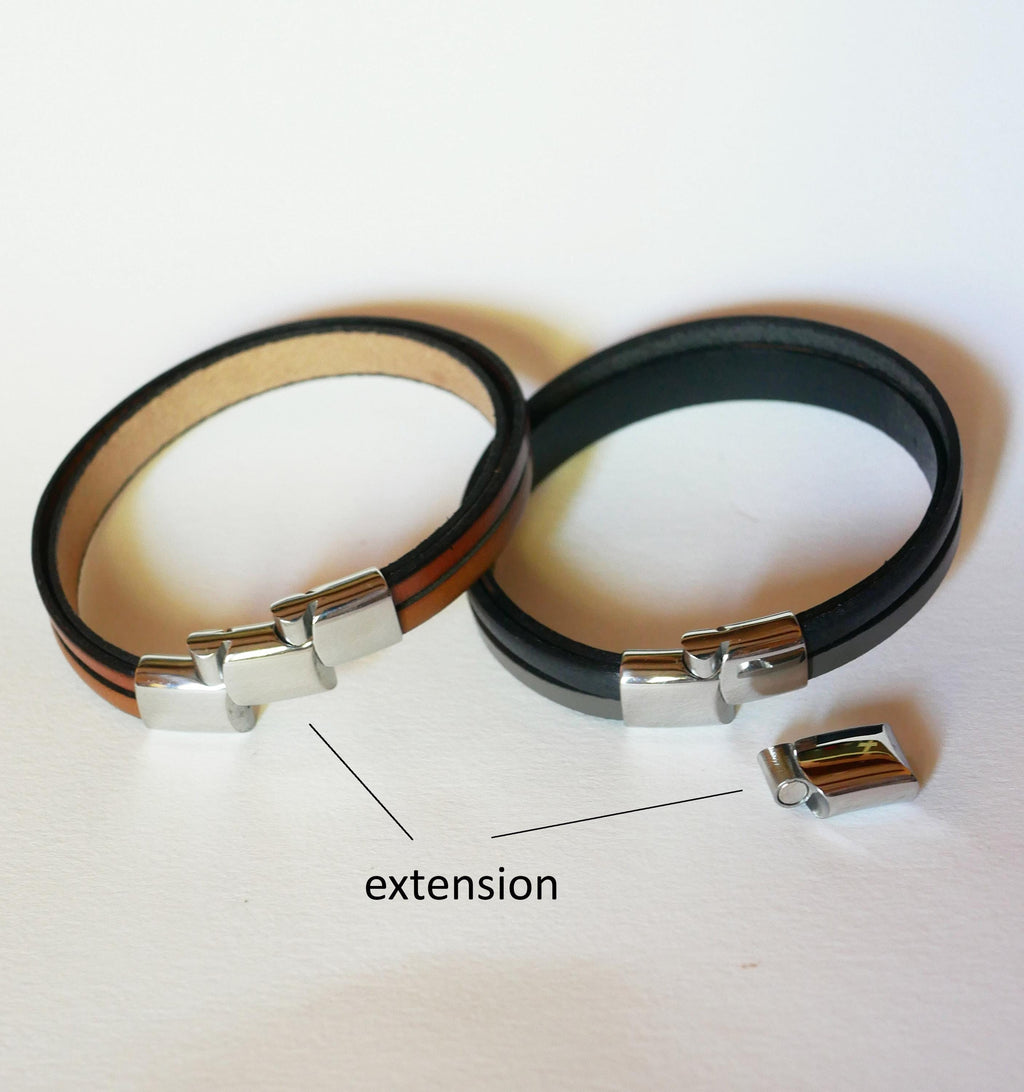Bracelet personnalisé aux 3 cuirs et poussoir argenté épis de blé