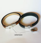 Bracelet personnalisé aux 3 cuirs et poussoir argenté épis de blé