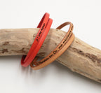 Bracelet 2 tours de cuir à personnaliser par gravure - bijou artisanal fait main