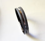 Bracelet manchette femme aux 3 cuirs argenté et gris
