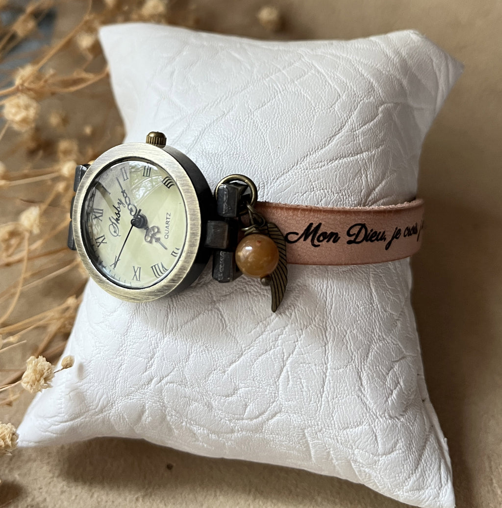 Montre bracelet femme en cuir personnalisable