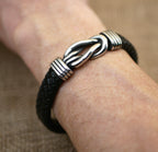 bracelet homme noeud acier infini fermoir magnétique réglable