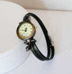 Montre femme vintage au bracelet cuir double