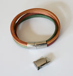 Bracelet manchette femme cuirs aux 4 couleurs pastels à graver