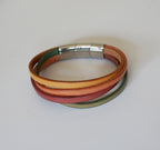 Bracelet manchette femme cuirs aux 4 couleurs pastels à graver