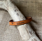 Bracelet cuir au symbole chrétien gravé - Cadeau baptême communion enfant adulte