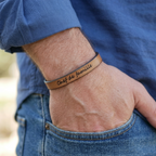 bracelet cuir gravé pour homme  père nouveau papa personnalisable