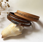 bracelet cuir chretien gravé verset biblique